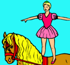 Dibujo Trapecista encima de caballo pintado por ajvudjvo