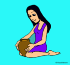 Dibujo Mujer y jarrón pintado por karenyulianne