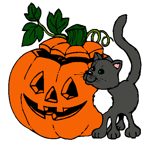 Calabaza y gato