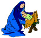 Dibujo Nacimiento del niño Jesús pintado por virgenynino