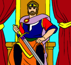 Dibujo Caballero rey pintado por paqito