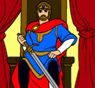 Dibujo Caballero rey pintado por reyJavier