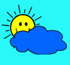 Dibujo Sol y nube pintado por loretta