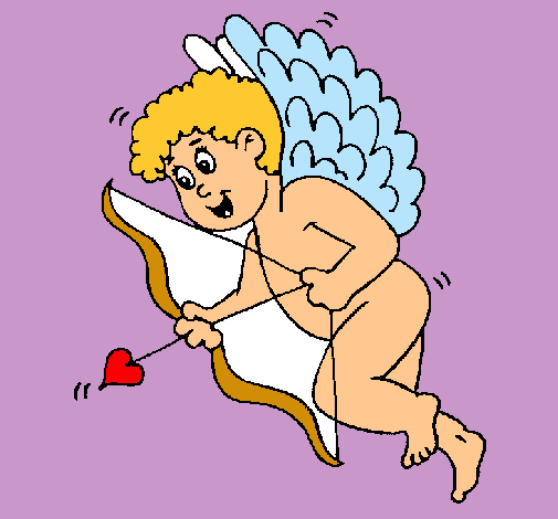 Cupido con grandes alas