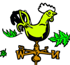Dibujo Veletas y gallo pintado por jessica