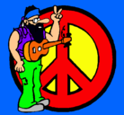 Dibujo Músico hippy pintado por cristiancamilo