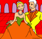 Dibujo Princesa y príncipe en el baile pintado por skarla