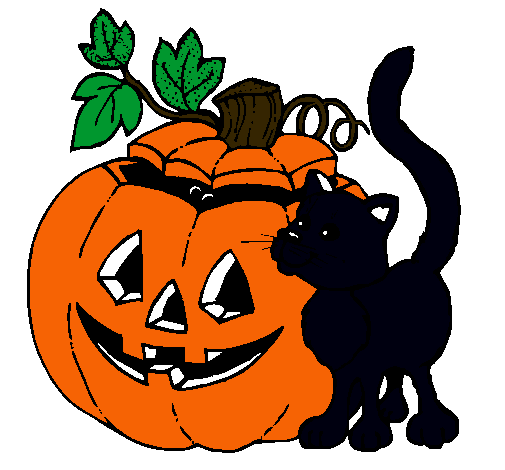 Calabaza y gato