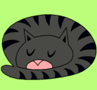 Dibujo Gato durmiendo pintado por lucia