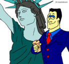 Dibujo Estados Unidos de América pintado por malena