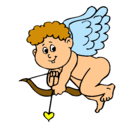 Dibujo Cupido pintado por saby