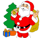Dibujo Santa Claus y un árbol de navidad pintado por PIOLIN