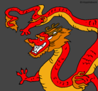 Dibujo Dragón chino pintado por luis