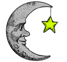 Dibujo Luna y estrella pintado por gatitafeliz