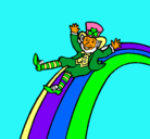Dibujo Duende en el arco iris pintado por lola