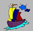 Dibujo Barco velero pintado por JUAN