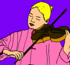 Dibujo Violinista pintado por clara