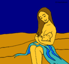 Dibujo Madre con su bebe pintado por andra