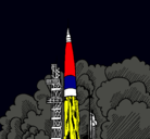 Dibujo Lanzamiento cohete pintado por valeria
