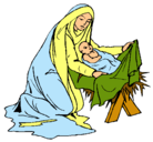 Dibujo Nacimiento del niño Jesús pintado por andrea