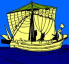 Dibujo Barco romano pintado por derian