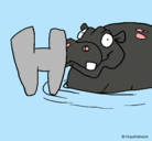 Dibujo Hipopótamo pintado por HADIL