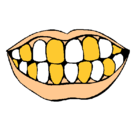 Dibujo Boca y dientes pintado por kevin