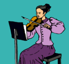 Dibujo Dama violinista pintado por CHECA