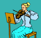 Dibujo Dama violinista pintado por valentina