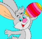 Dibujo Conejo y huevo de pascua II pintado por valentina