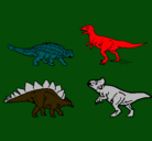 Dibujo Dinosaurios de tierra pintado por tiranosauro