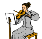 Dibujo Dama violinista pintado por LLUVIA