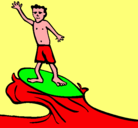 Dibujo Surfista pintado por poto