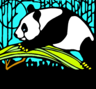 Dibujo Oso panda comiendo pintado por mariaalejandra