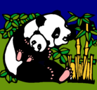 Dibujo Mama panda pintado por diego903
