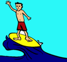 Dibujo Surfista pintado por charlie