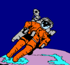 Dibujo Astronauta en el espacio pintado por EVAAYALA