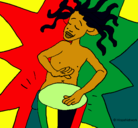 Dibujo Músico africano pintado por jamaiquino