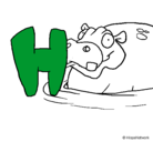 Dibujo Hipopótamo pintado por nilo
