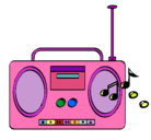 Dibujo Radio cassette 2 pintado por nat