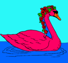 Dibujo Cisne con flores pintado por amberly