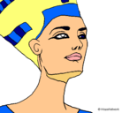 Dibujo Busto de Nefertiti pintado por Oriana