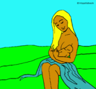 Dibujo Madre con su bebe pintado por marya