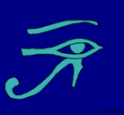 Dibujo Ojo Horus pintado por A.G.G.