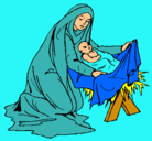Dibujo Nacimiento del niño Jesús pintado por karla