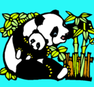 Dibujo Mama panda pintado por mariaalejandra