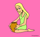 Dibujo Mujer y jarrón pintado por panchi