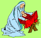 Dibujo Nacimiento del niño Jesús pintado por haydee