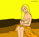 Dibujo Madre con su bebe pintado por Ftima