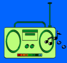 Dibujo Radio cassette 2 pintado por shi